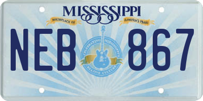 MS license plate NEB867