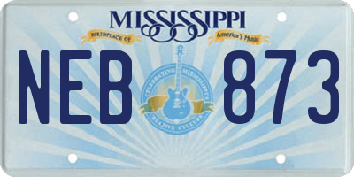 MS license plate NEB873