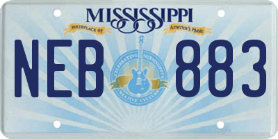 MS license plate NEB883