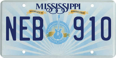 MS license plate NEB910