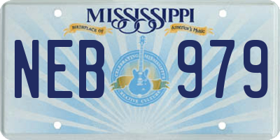 MS license plate NEB979