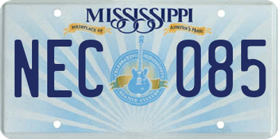 MS license plate NEC085