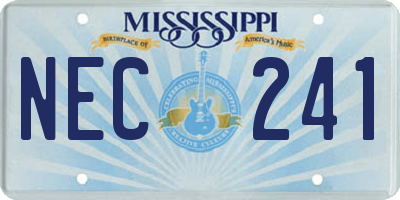 MS license plate NEC241