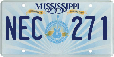 MS license plate NEC271