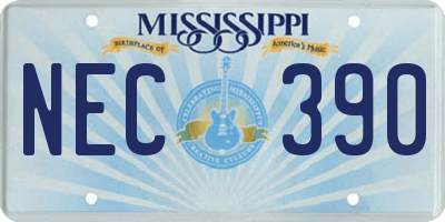 MS license plate NEC390