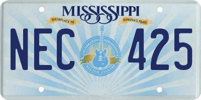 MS license plate NEC425