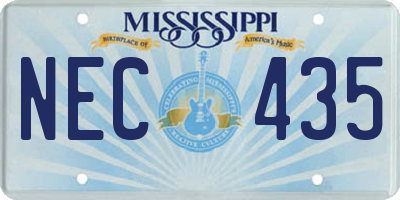 MS license plate NEC435