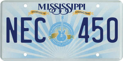 MS license plate NEC450