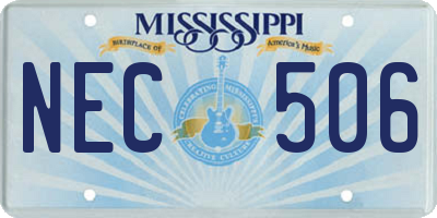 MS license plate NEC506