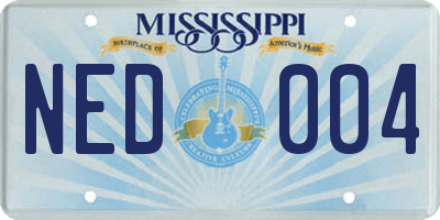 MS license plate NED004