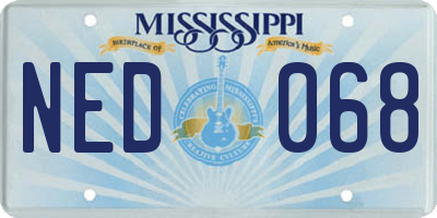 MS license plate NED068