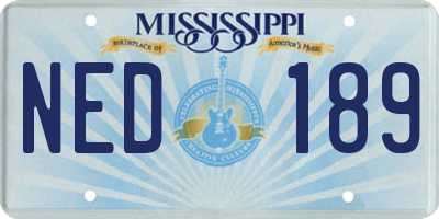 MS license plate NED189