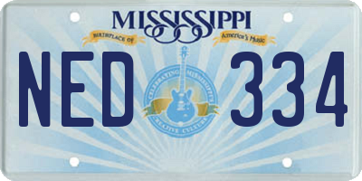 MS license plate NED334
