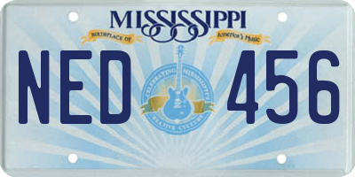 MS license plate NED456