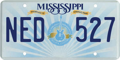 MS license plate NED527