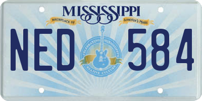 MS license plate NED584