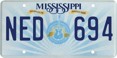MS license plate NED694