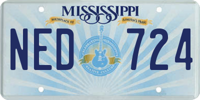 MS license plate NED724