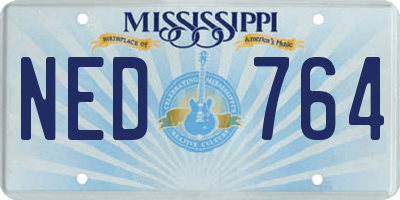 MS license plate NED764