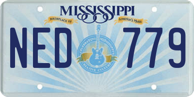 MS license plate NED779