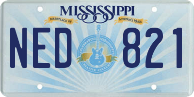 MS license plate NED821