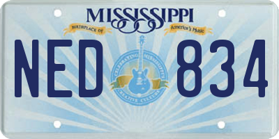 MS license plate NED834
