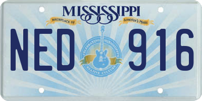 MS license plate NED916