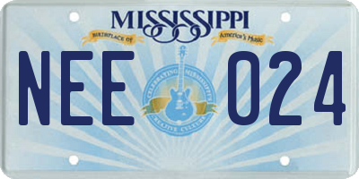 MS license plate NEE024
