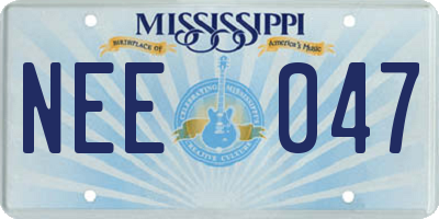 MS license plate NEE047
