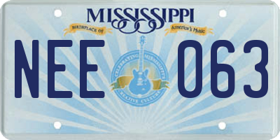 MS license plate NEE063