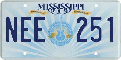 MS license plate NEE251