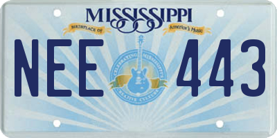 MS license plate NEE443