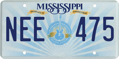 MS license plate NEE475