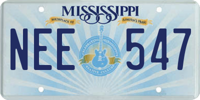 MS license plate NEE547