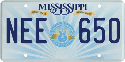 MS license plate NEE650