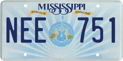 MS license plate NEE751