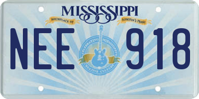 MS license plate NEE918