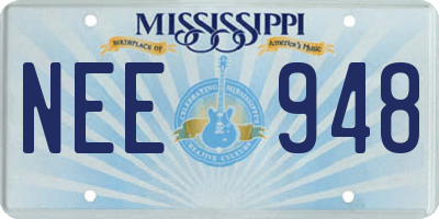 MS license plate NEE948