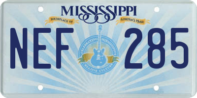 MS license plate NEF285