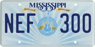 MS license plate NEF300