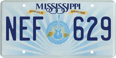 MS license plate NEF629