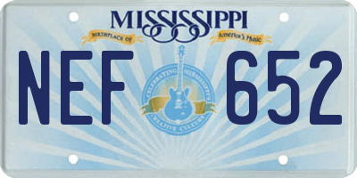MS license plate NEF652