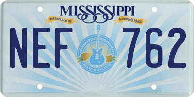 MS license plate NEF762