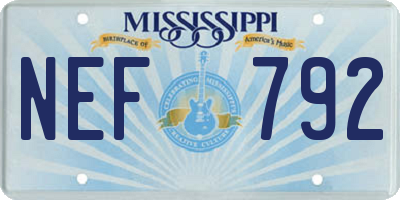 MS license plate NEF792
