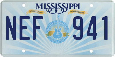 MS license plate NEF941