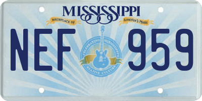 MS license plate NEF959