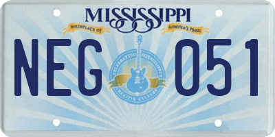 MS license plate NEG051
