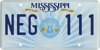 MS license plate NEG111