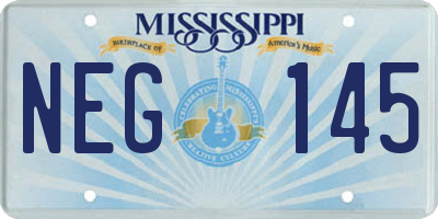 MS license plate NEG145