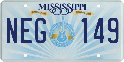MS license plate NEG149